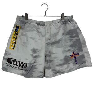 Cactus Jack Cactus Trails Swim Trunks 2XL Gray Shorts Tie Dye Patches Unlined